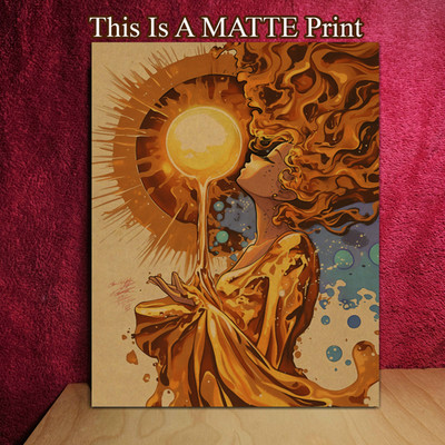 Sun Child OC Color Illustration Mixed Media Fine Art Print 8.5x11 - Key & Chy