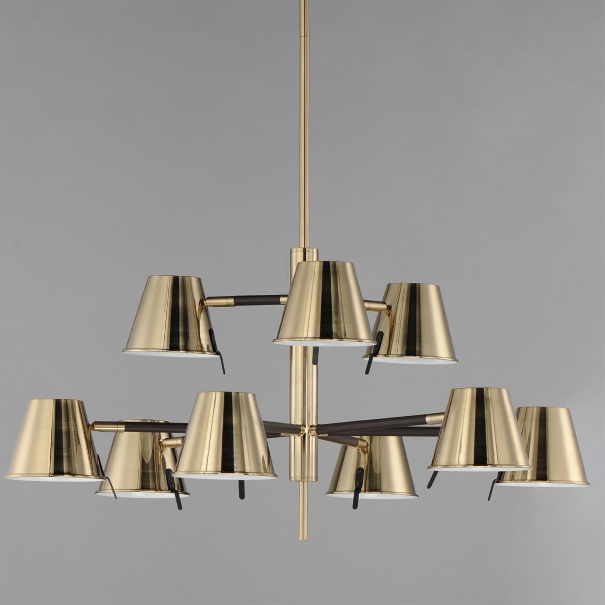 Maxim Lighting 25179DBZHR Carlo Chandelier Dark Bronze/Leather/Heritage Brass