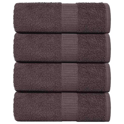 Soft Cotton Washcloth Set of 4 Anthracite Small Towels Bathroom Essentials