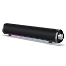 Bluetooth Computer Sound Bar USB Powered 3.5mm PC Speakers RGB LED Bass
