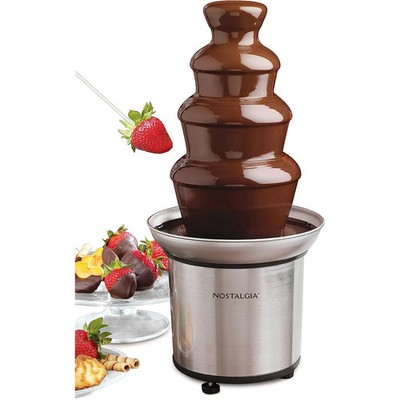 Nostalgia NCFF986SS 32 ounce 4 Tier Stainless Steel Chocolate Fondue Fountain