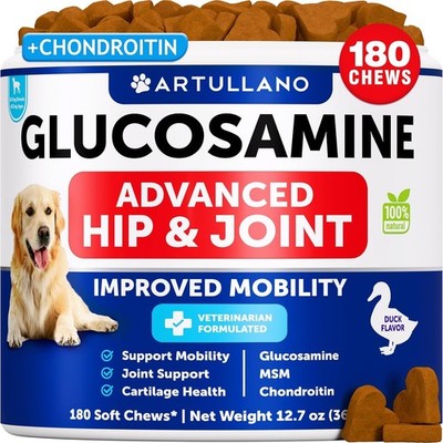 Glucosamine Chews for Dogs - Joint Pain Relief, Mobility Support, 180 Treats