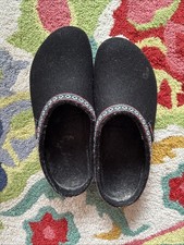 Haflinger Black Boiled Wool Clogs Women  s 41 Comfort Vegan Huge Gorpcore Scandi
