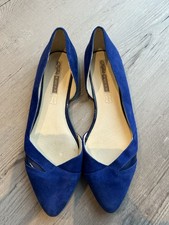 Buffalo London Ballerinas Blau Damen Größe 41 Slipper Leder Schuhe