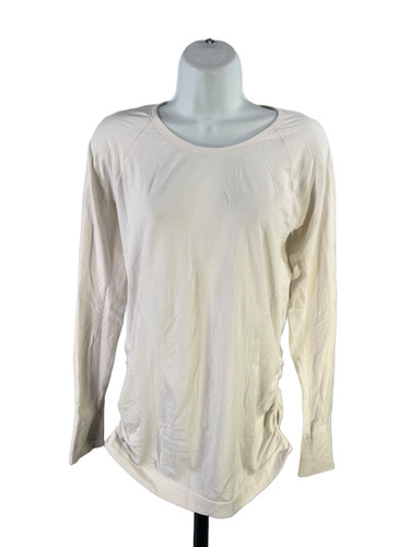 Athleta Women's White Speedlight Seamless Long Sleeve Athletic Shirt - M