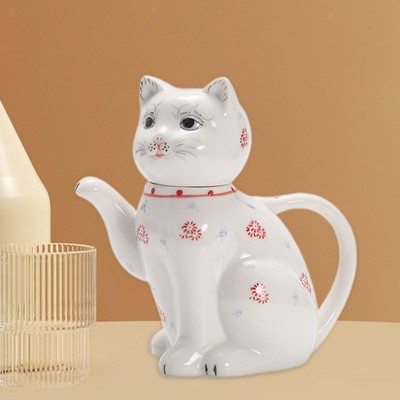 Adorable Cat Teapot Tea Pitcher Reusable Sturdy Drinkware