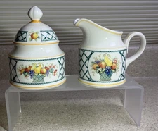 H1069~ Villeroy & Boch BASKET Creamer and Sugar Bowl Set