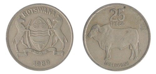 Botswana 25 Thebe, 1976-1989, KM #6, VF-Very Fine