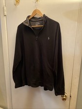 PoloRaplh Lauren Mens L Performance Black Quarterzip Pullover Old Money Sweater