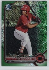 2022 Bowman Chrome Prospects Green Shimmer Refractor 54/99 Braylin Minier