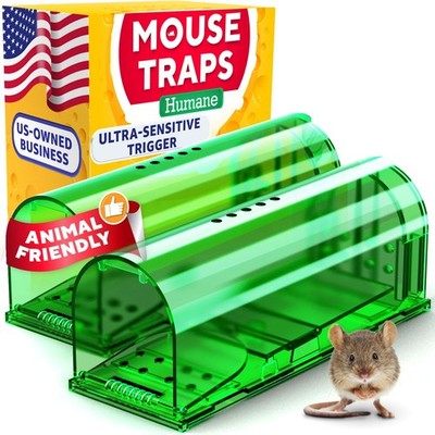 Humane Mouse Trap (2-Pack)   Ultra-Sensitive Catch & Release Live Mice Traps ...