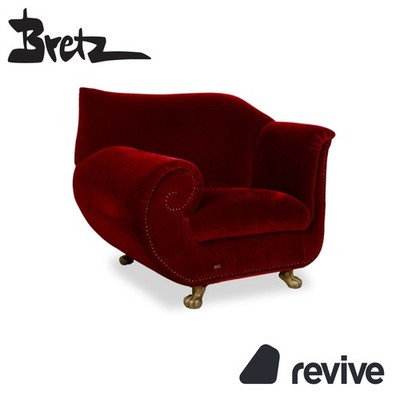Bretz Gaudi Fabric Armchair Red