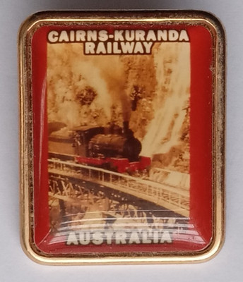 Cairns-Kuranda Railway Australien Emaille Anstecknadel Abzeichen.     PB2-342