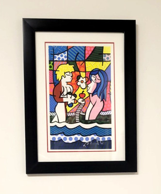 ROMERO BRITTO ARTWORK!! PRINT SERIFGRAPH ON WATERPAPER!! ''ADAM & EVA''