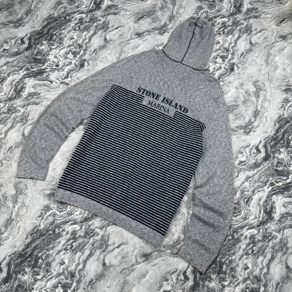 Stone Island Marina Zip Hoodie Big Logo Men Size 2XL Gray | eBay
