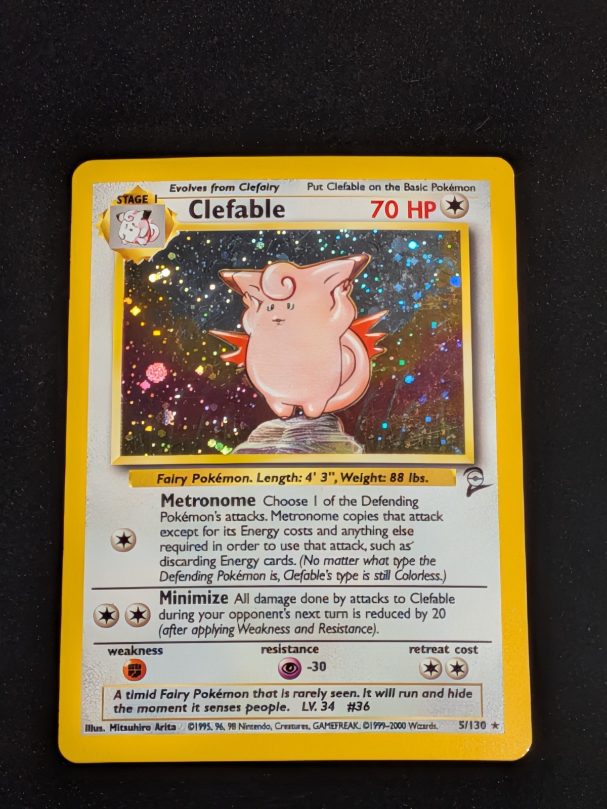 Clefable -LP- 005/130 Base Set 2 Holo Pokemon TCG