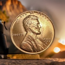 1955D Lincoln Wheat Cent Bronze Brilliant Uncirculated Proof Like RPM D/D DDO