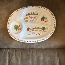 Vintage Anacapa Melamine Ware kids divided plate.