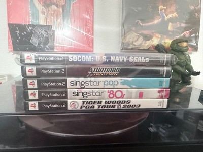 PS2 Game Lot - 5 CIB: SOCOM, Stuntman, SingStar 80s/90s, Tiger Woods