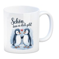 Pinguine Mit Herz - Kaffeebecher SchöN, Dass Es Dich Gibt