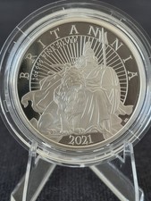2021 Proof Britannia 1oz Silver Coin, In The Original Royal Mint Capsule