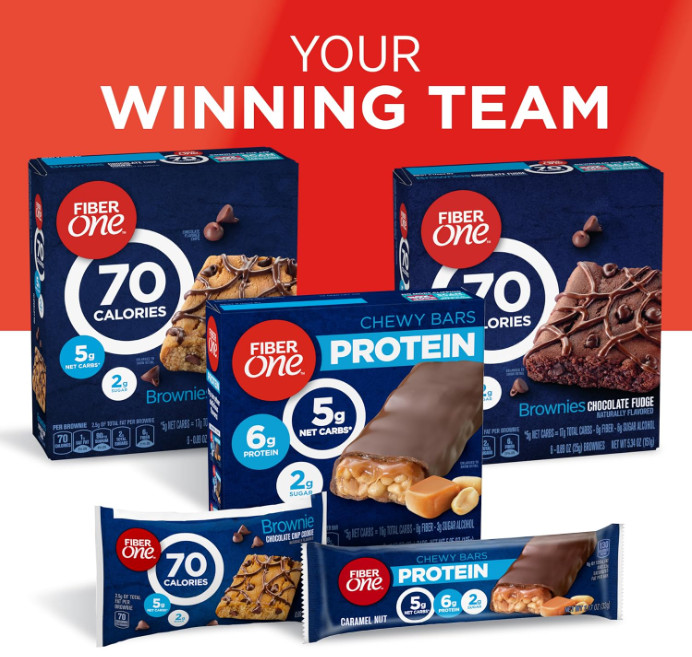 Fiber One 70 Calorie Brownies, Chocolate Chip Cookie Snack Bars, 12 Ct, 10.6 oz