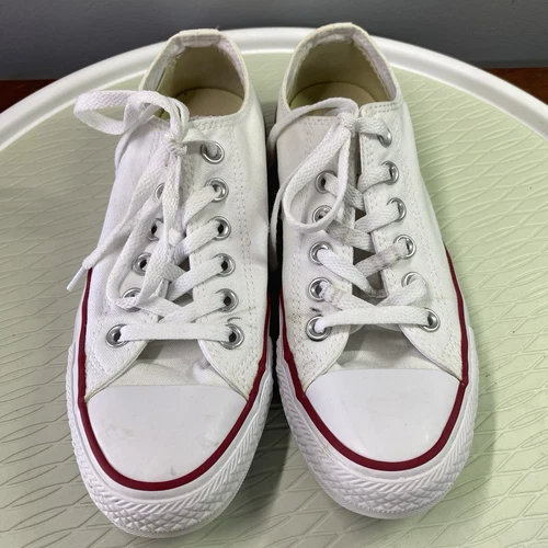 Sneakers donna Converse taglia 7 basse stringate bianco rosso blu
