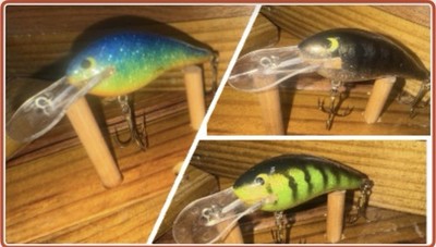 Lot of 3 Vintage Strike King Pro Model Deep Diver Crankbaits - 90s Multi-Color