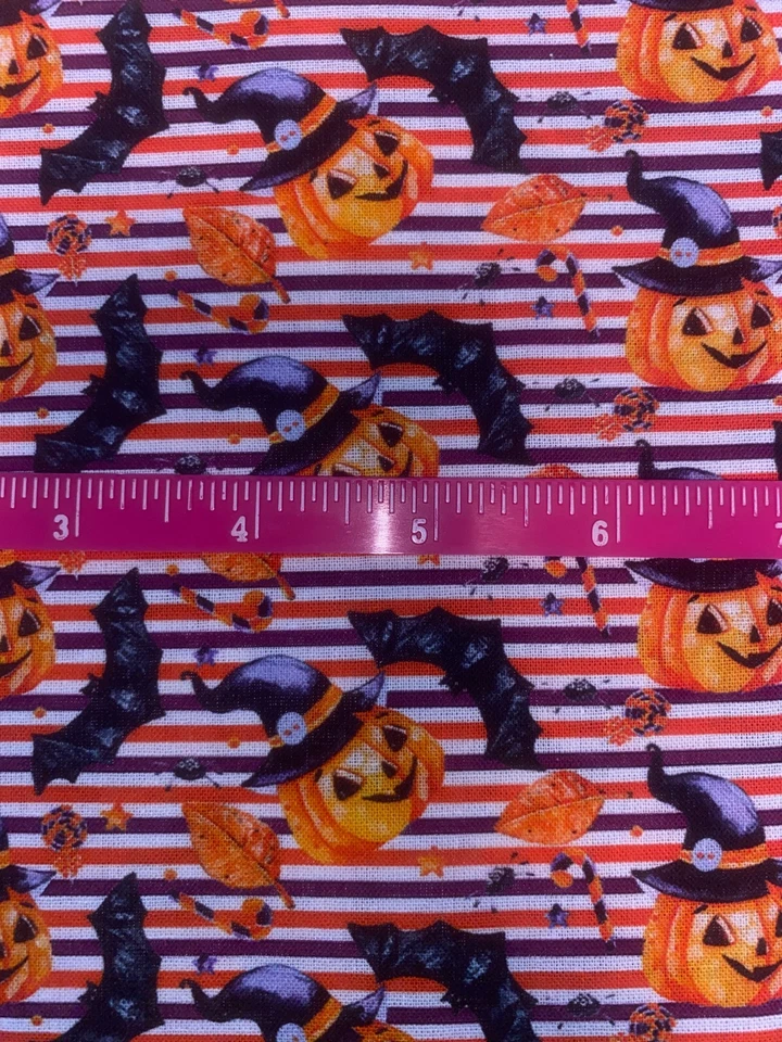 1/2 Yard JACK O LANTERNS 100% Cotton Fabric 18" X 44" NEW (7.5) Limited - Image 2 of 3
