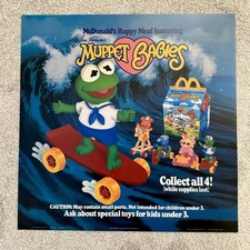 McDonald's Muppet Babies Happy Meal Translite Sign 1987 Set Poster Kermit Toys