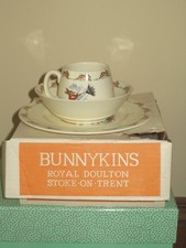 Vintage Bunnykins By Royal Doulton 3 Piece Set Children  s Plate Mug Bowl