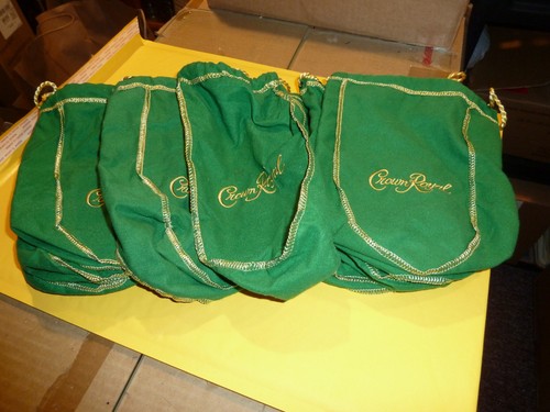 Lot Of 8 Crown Royal Drawstring Bags, Green