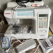 Janome Jubilee 85 Computerised Sewing Machine with Foot Pedal/ Case - working