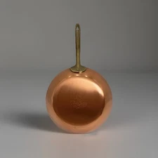 Paul Revere Ware Copper Skillet 8.5" Brass Handle USA Factory Sticker Unused Vtg