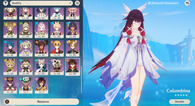 Genshin Impact AR 59 America - Columbina - Nefer - Hu Tao - Raiden - Mualani