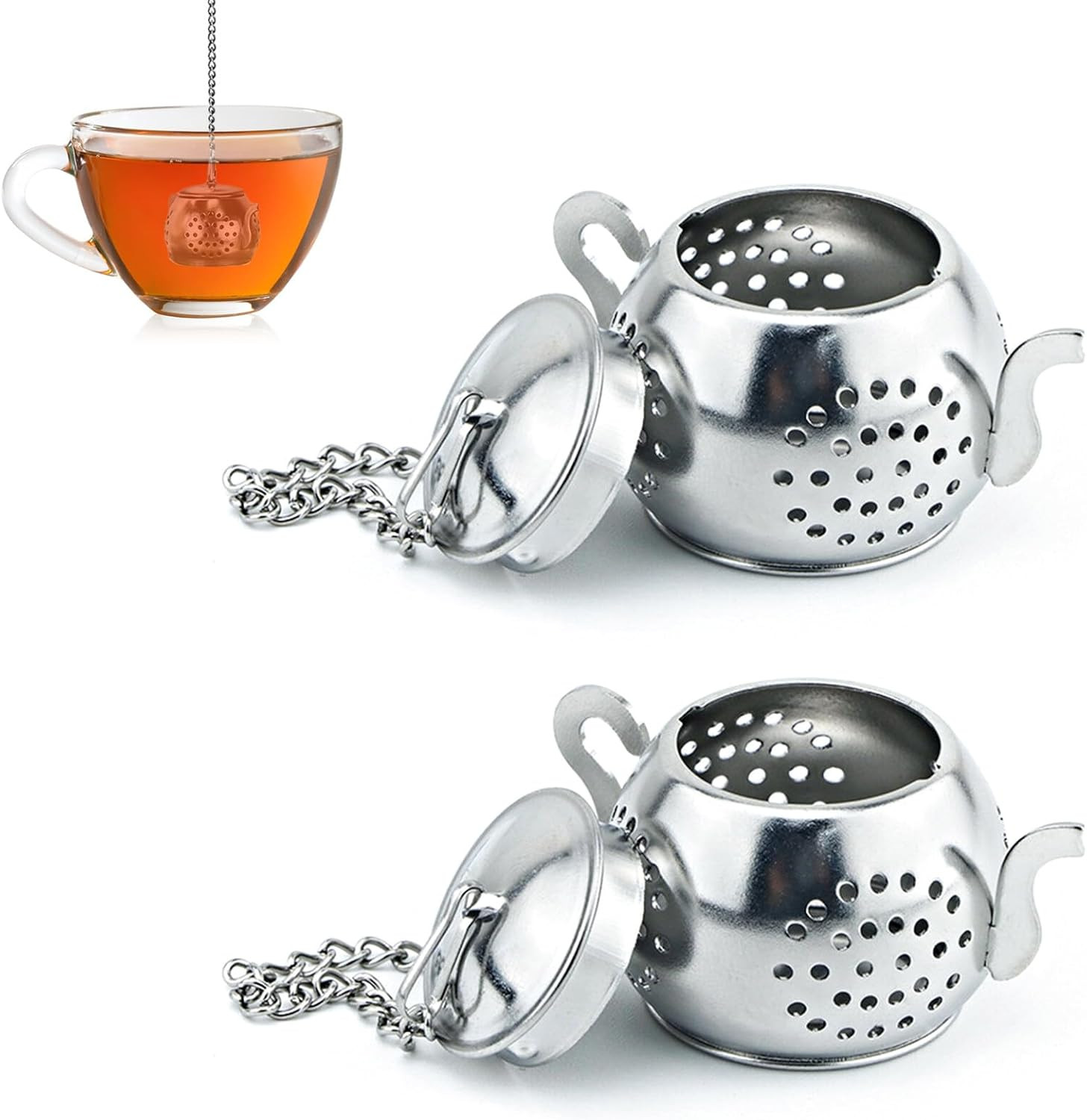 Набор для заваривания чая Edelstahl Teesieb Premium Tee 2-teilig mit Kette фильтр для чайных шариков 2090₽