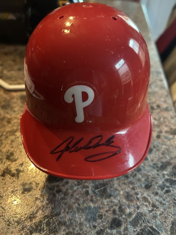 John Daly Autographed Ridell Philadelphia Phillies Mini Helmet