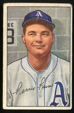 1952 Bowman #154 Ferris Fain Philadelphia Athletics