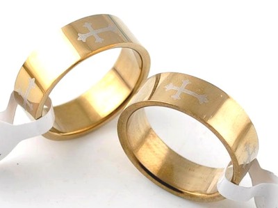 BAGUE ANNEAU FEMME HOMME ADO ACIER PLAQUE OR 18 CARATS LUXE NEUVE