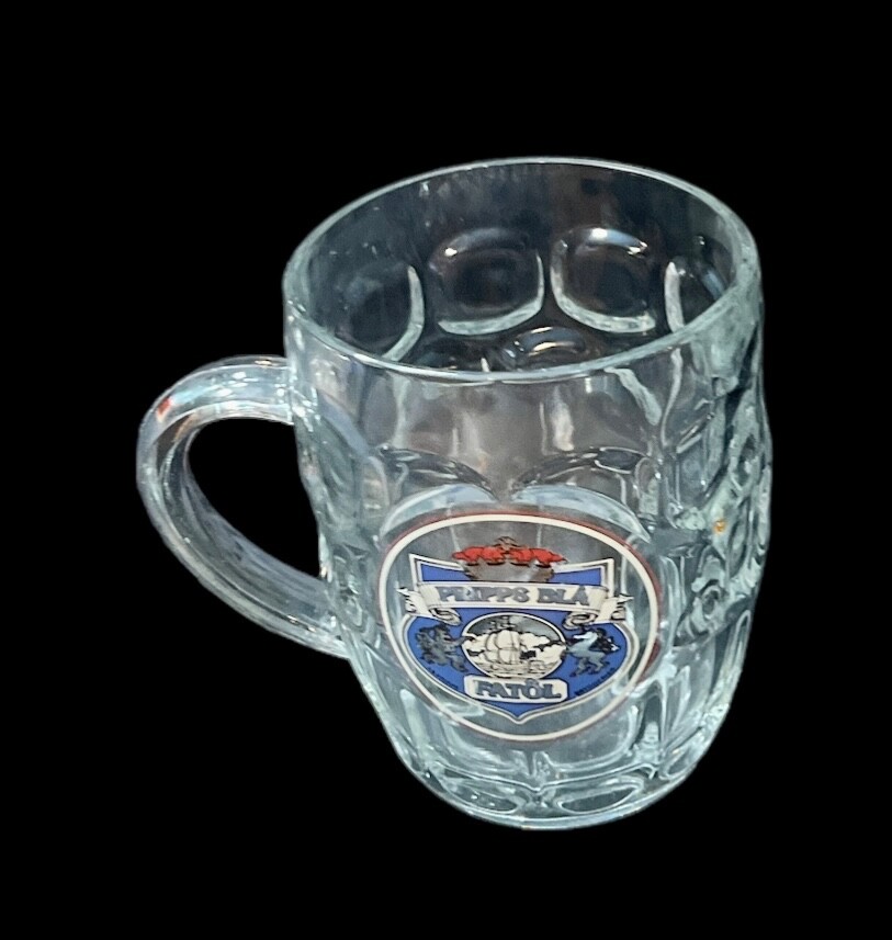 Ravenhead Dimpled Glass Beer Mug “Pripps BLA Fatol” Coat of Arms Made