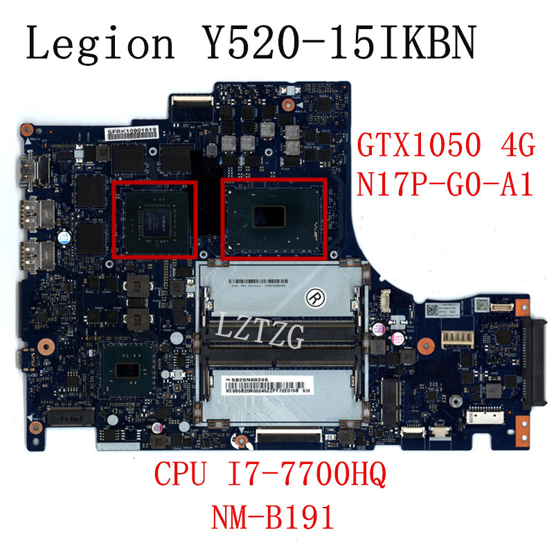 NM-B191 For Lenovo Legion Y520-15IKBN Motherboard I7-7700 GTX1050