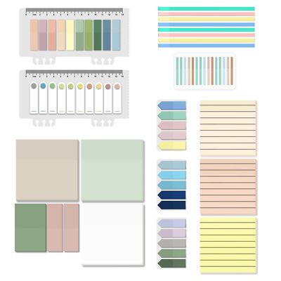 1610 Sheets Transparent Sticky Notes with Highlighter Tape Clear Waterproof 3...