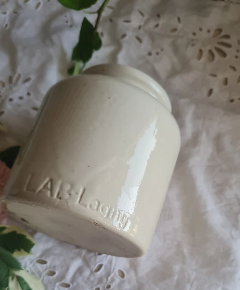 ANCIEN POT A MOUTARDE EN GRES BLANC  CONSERVE CONFITURE - Photo 4/4