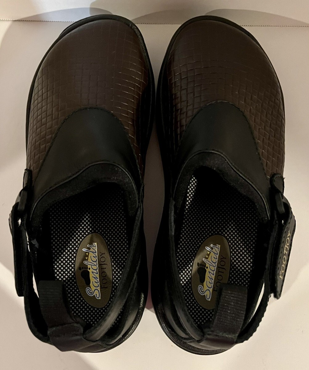 FootJoyゴルフシューズ Footjoy Sandals 98667 Brown Black Leather Clogs Sandals Womens Sz