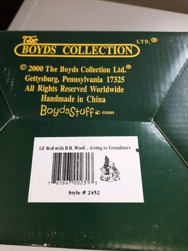 Christmas Boyds Bearstone Lil' Rosso con B.B. Lupo...Vado dalla nonna #2452 - Foto 7 di 7