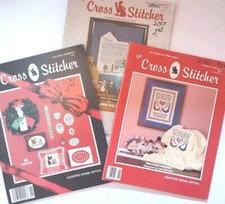 3 The Cross Stitcher Pattern Magazines 1980s Loaded with Patterns Christmas Folk