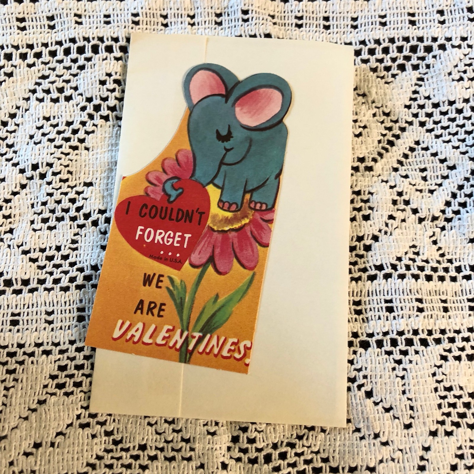 Vintage Greeting Card Valentine Elephant Pretty Flower | eBay