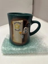 Disney Store Mickey Mouse 3D Embossed Green Coffee Cup Mug Double Sided