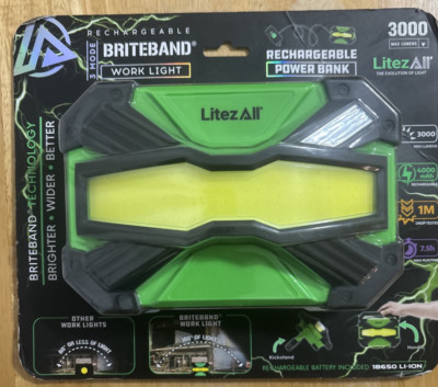 LitezAll Rechargeable 3000 Lumen Briteband Work Light (LA-RCH3KWRK