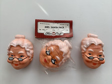 3 Vintage Fibre-Craft Mrs. Santa Claus Doll Head Christmas 3